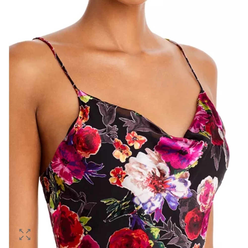 Alice + Olivia Christina Hi/Low Floral Silk Burnout Dress Size 12 - Picture 9 of 15
